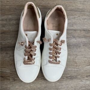 Kate Spade White and Gold Sneakers Minimalist Design
